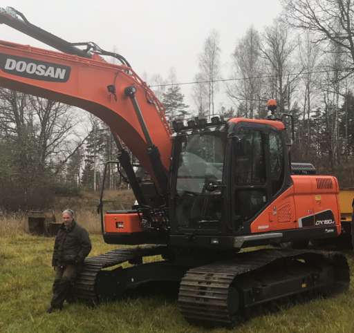 LEVERANS AV DOOSAN DX180LC-5 TILL MAGNUS GUSTAVSSON LANTBRUK AB!