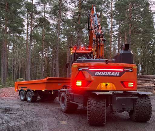 LEVERANS AV DOOSAN DX140W-7!